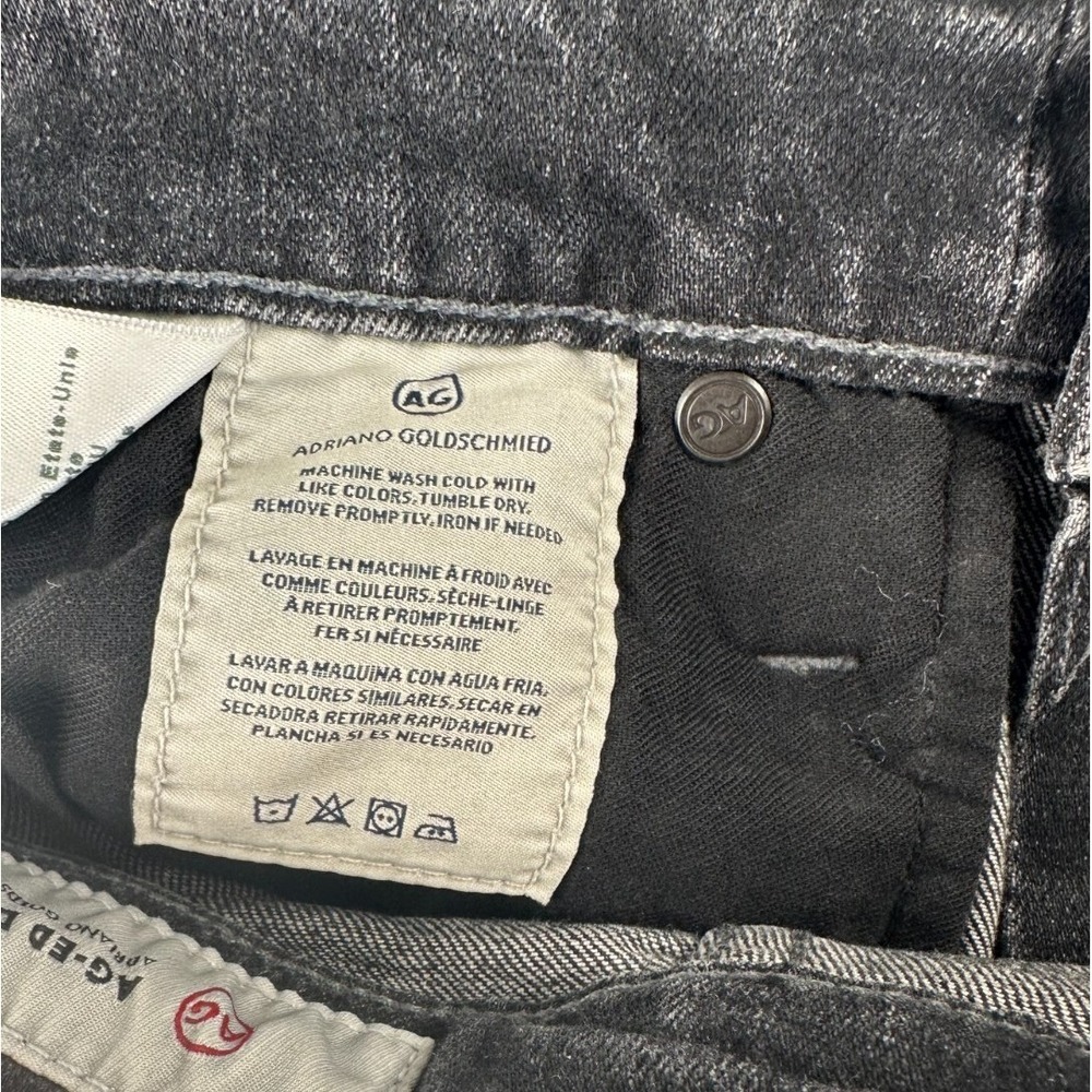 AG Adriano Goldschmied Chrissy Vintage Bermuda Jorts Womens 25 Black Distressed - Picture 6 of 12